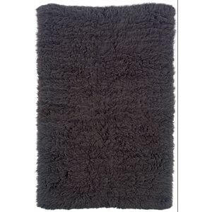 Linon New Flokati Hand Woven Wool 5'x8' Rug in Gray