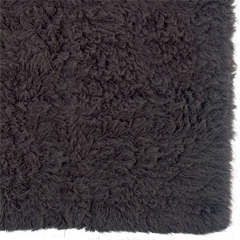 Linon New Flokati Hand Woven Wool 8'x10' Rug in Gray