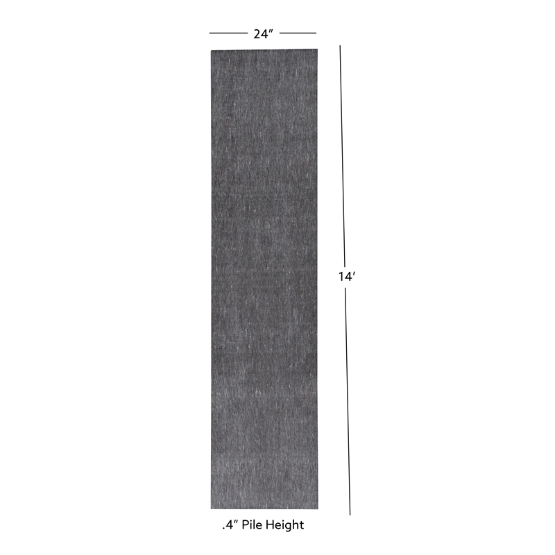 Linon Underlay Premier Plush Felt 2'x14' Rug Pad in Gray