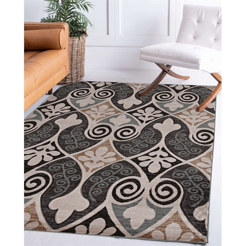 Linon Milan Bilson Machine Made Polypropylene 5'x7'6