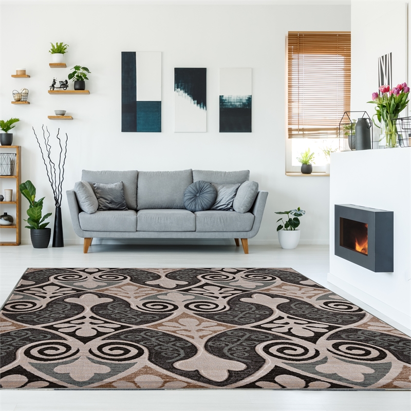 Linon Milan Bilson Machine Made Polypropylene 8'x10'4