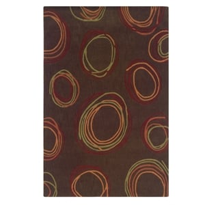 Linon Trio Myra Hand Tufted Polyester 5'x7' Rug in Brown