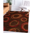 Linon Trio Myra Hand Tufted Polyester 5'x7' Rug in Brown