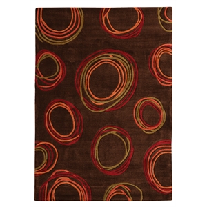 Linon Trio Myra Hand Tufted Polyester 8'x10' Area Rug in Brown