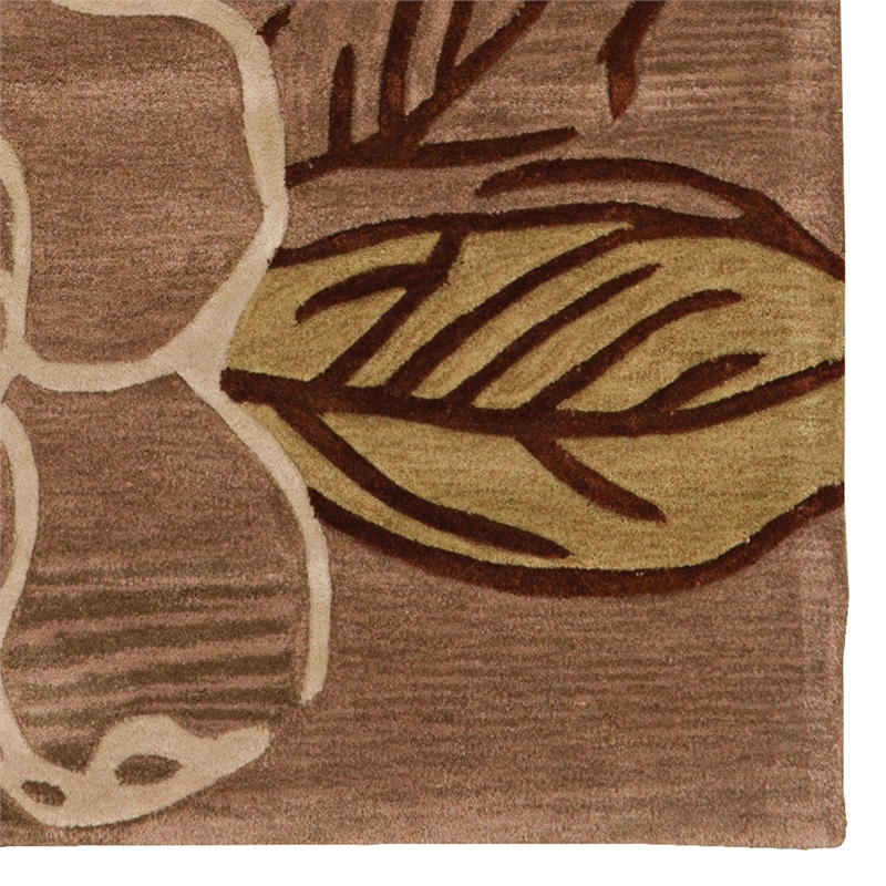 Linon Trio Space Dyed Hand Tufted Polyester 5'x7' Rug in Beige
