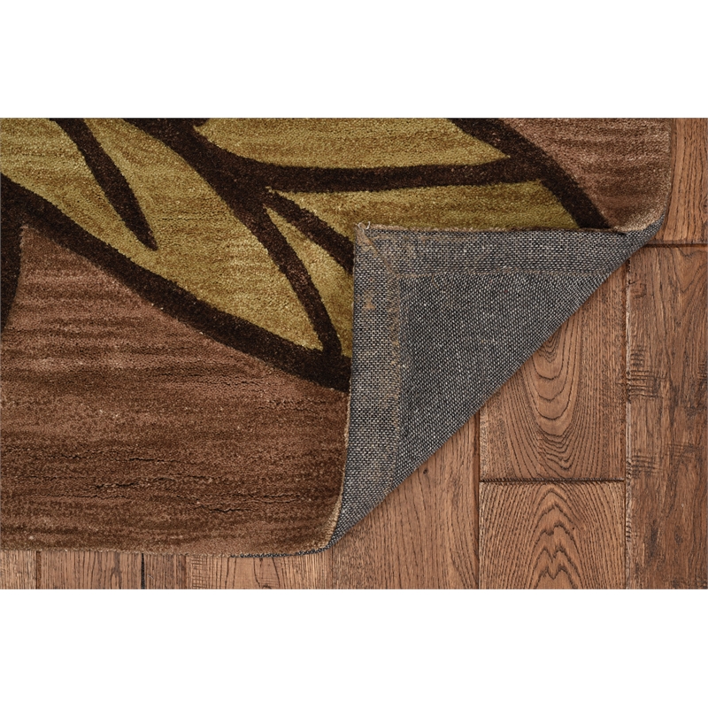 Linon Trio Space Dyed Hand Tufted Polyester 5'x7' Rug in Beige