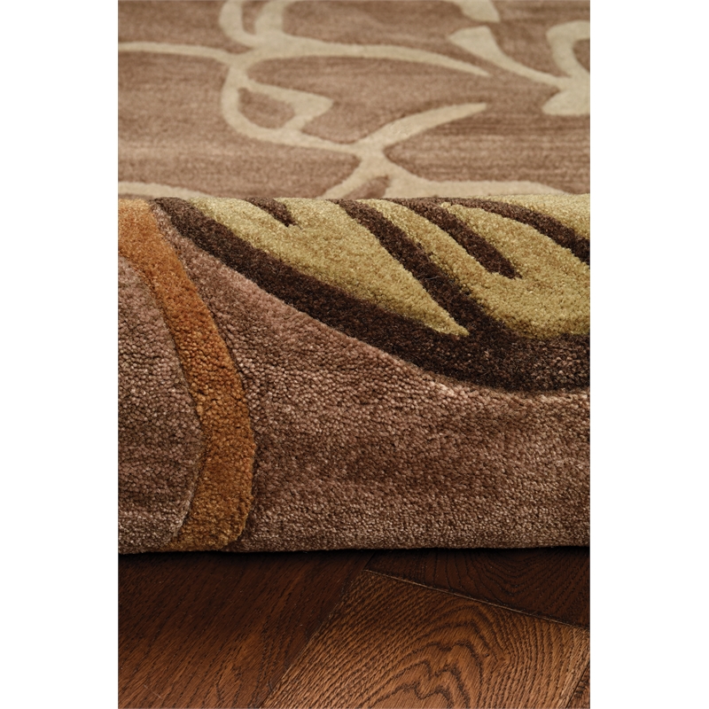 Linon Trio Space Dyed Hand Tufted Polyester 5'x7' Rug in Beige