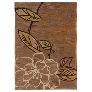 Linon Trio Space Dyed Hand Tufted Polyester 5'x7' Rug in Beige