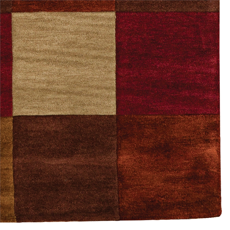 Linon Trio Barnet Hand Tufted Polyester 5'x7' Rug in Beige