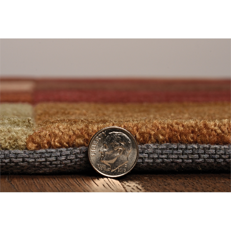 Linon Trio Barnet Hand Tufted Polyester 5'x7' Rug in Beige