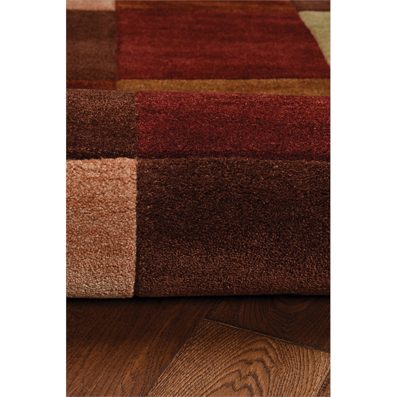 Linon Trio Barnet Hand Tufted Polyester 5'x7' Rug in Beige