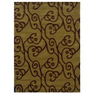 Linon Trio Milard Hand Tufted Polyester 8'x10' Rug in Green