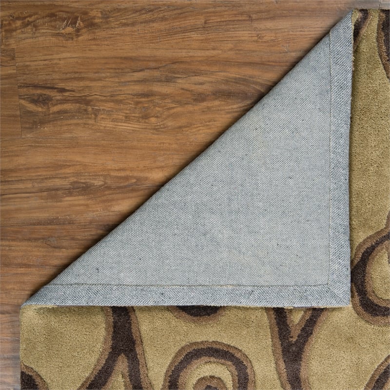 Linon Trio Milard Hand Tufted Polyester 8'x10' Rug in Green