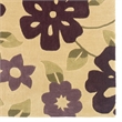 Linon Trio Flowers Hand Tufted Polyester 5'x7' Rug in Cream and Purple