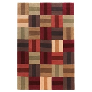 linon trio boxes hand tufted polyester rug in burgundy red