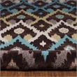 Linon Trio Ikat Hand Tufted Polyester 5'x7' Rug in Brown
