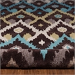 Linon Trio Ikat Hand Tufted Polyester 8'x10' Rug in Brown