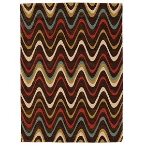 trio hand tufted rug in brown