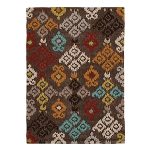 Linon Trio Hialeea Hand Tufted Polyester 5'x7' Rug in Gray