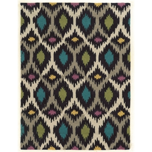 Linon Trio Paxton Hand Tufted Polyester 5'x7' Rug in Gray