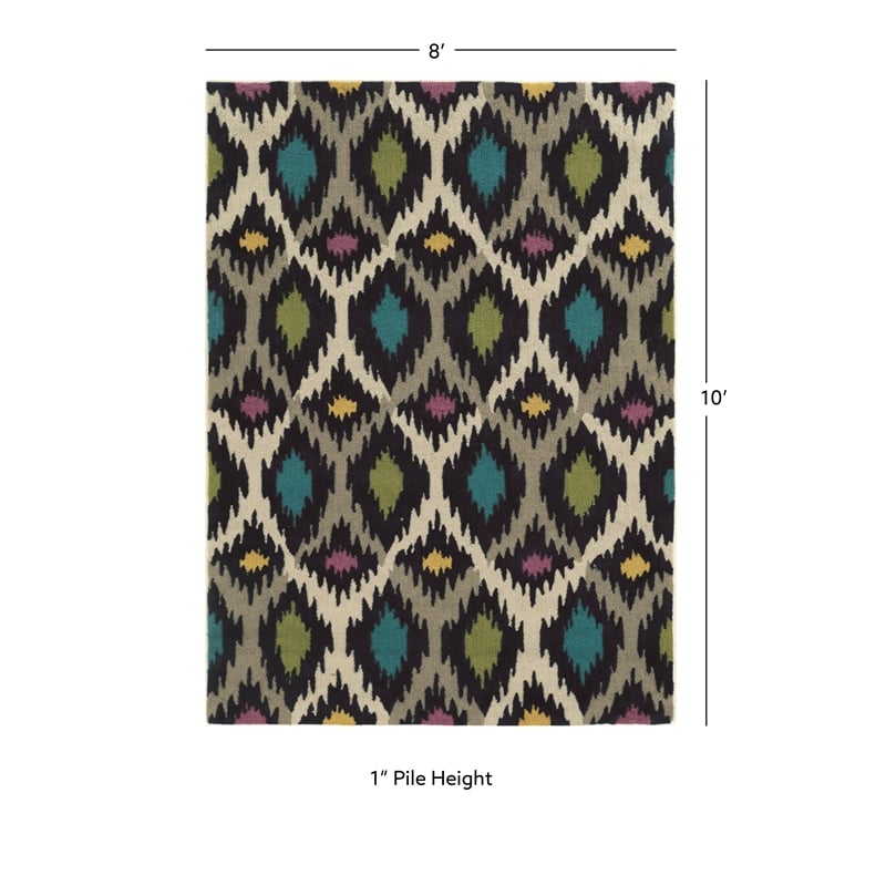 Linon Trio Paxton Hand Tufted Polyester 8'x10' Rug in Gray