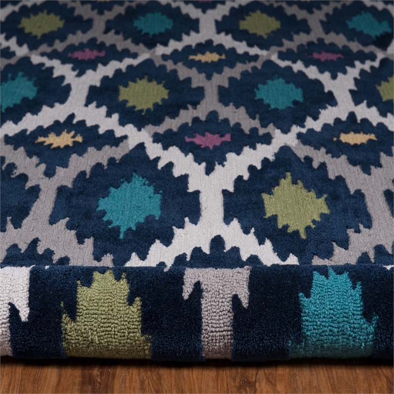 Linon Trio Paxton Hand Tufted Polyester 8'x10' Rug in Gray