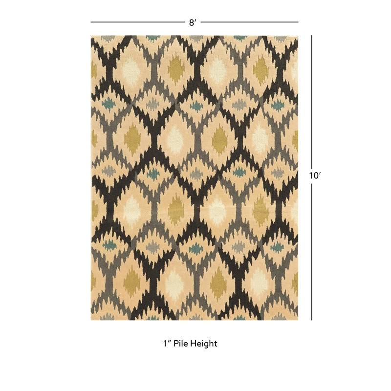 Linon Trio Paxton Hand Tufted Polyester 8'x10' Rug in Gray