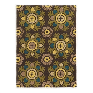 Linon Trio Suzanni Hand Tufted Polyester 5'x7' Rug in Chocolate Brown