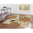 Linon Trio Floral Hand Tufted Polyester 5'x7' Rug in Ivory