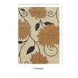 Linon Trio Floral Hand Tufted Polyester 5'x7' Rug in Ivory