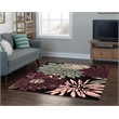 Linon Trio Mum Hand Tufted Polyester 5'x7' Rug in Black