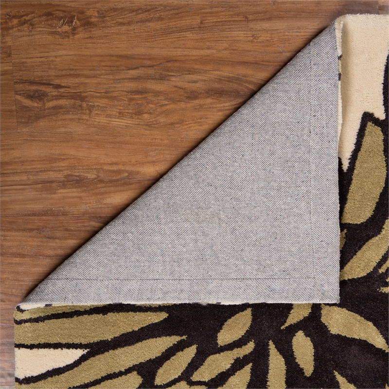 Linon Trio Mum Hand Tufted Polyester 5'x7' Rug in Ivory