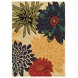 Linon Trio Mum Hand Tufted Polyester 5'x7' Rug in Ivory
