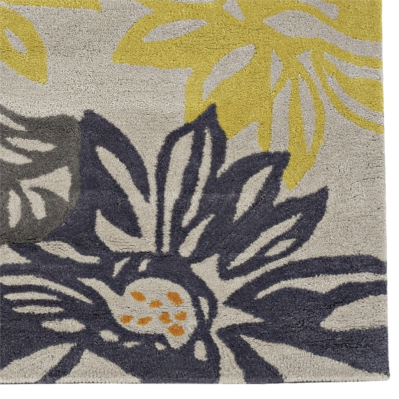 Linon Trio Benton Hand Tufted Polyester 8'x10' Rug in Gray