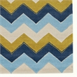 Linon Trio Zag Hand Tufted Polyester 5'x7' Rug in Blue