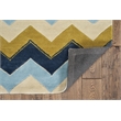 Linon Trio Zag Hand Tufted Polyester 5'x7' Rug in Blue
