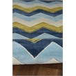 Linon Trio Zag Hand Tufted Polyester 5'x7' Rug in Blue