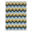 Linon Trio Zag Hand Tufted Polyester 5'x7' Rug in Blue