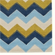 Linon Trio Zag Hand Tufted Polyester 8'x10' Rug in Blue