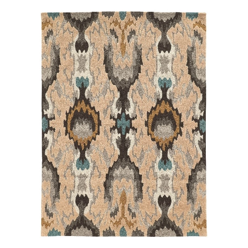 Linon Trio Icon Hand Tufted Polyester 5'x7' Rug in Gray