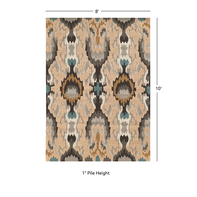 Linon Trio Icon Hand Tufted Polyester 8'x10' Rug in Gray