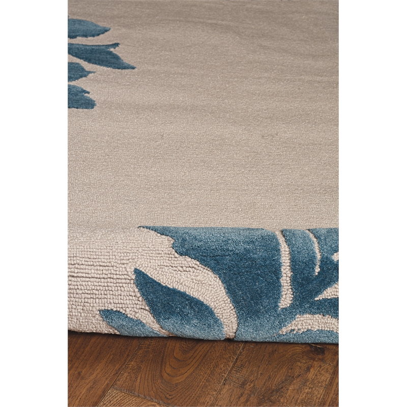 Linon Trio Bold Floral Hand Tufted Polyester 8'x10' Rug in Magenta Pink