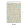 Linon Trio Damask Hand Tufted Polyester 5'x7' Rug in Aqua Blue and Ivory