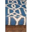 Linon Trio Damask Hand Tufted Polyester 5'x7' Rug in Aqua Blue and Ivory