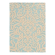 Linon Trio Damask Hand Tufted Polyester 5'x7' Rug in Aqua Blue and Ivory