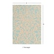 Linon Trio Damask Hand Tufted Polyester 8'x10' Rug in Aqua Blue and Ivory