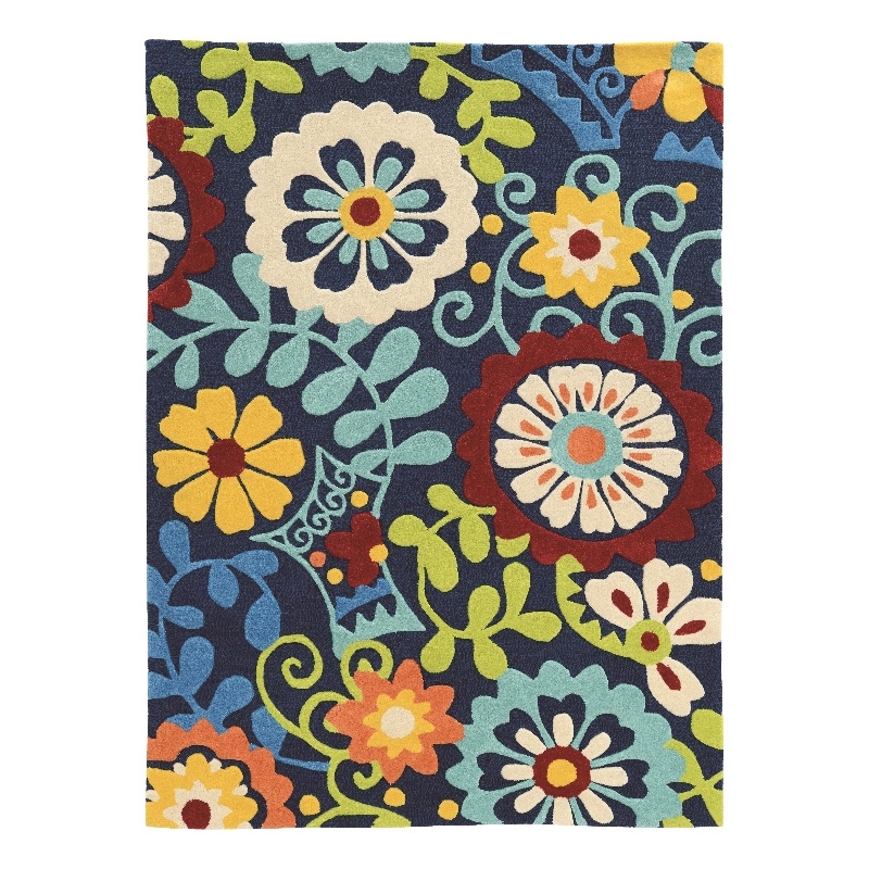 Linon Trio Frond Hand Tufted Polyester 1'10