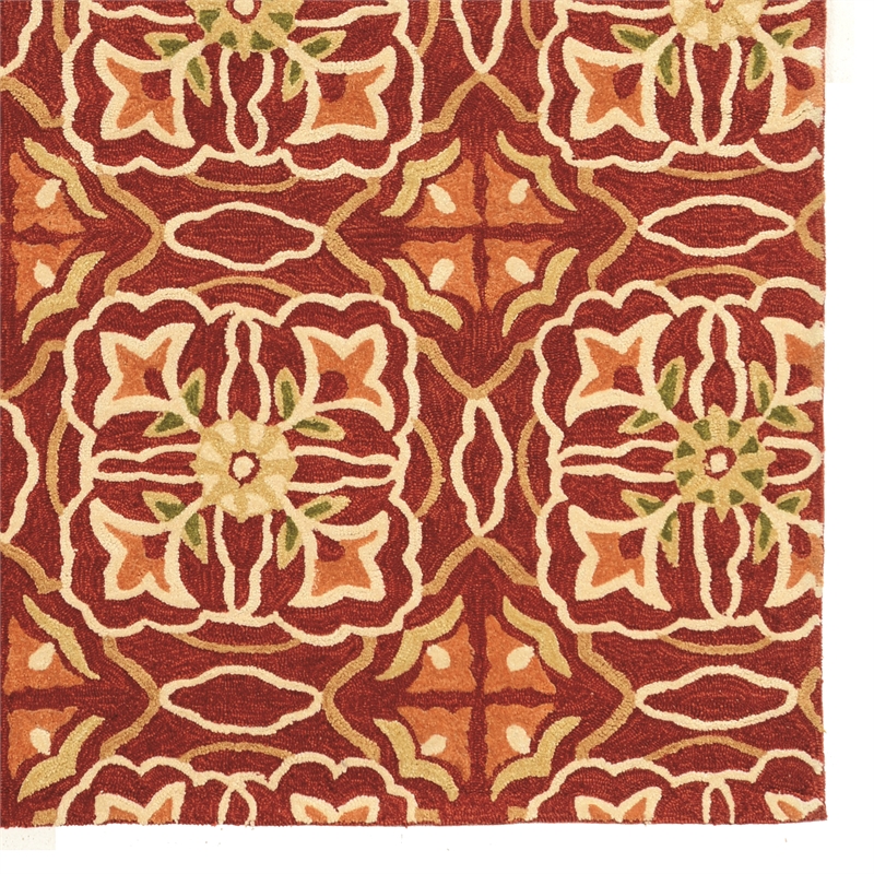Linon Trio Ikat Hand Tufted Polyester 5'x7' Area Rug in Ivory