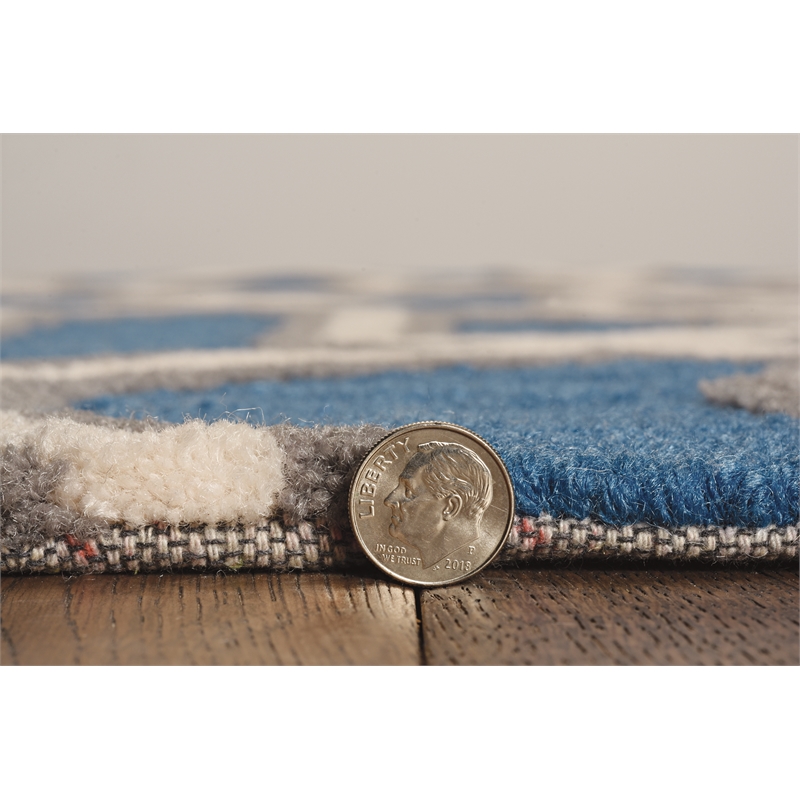 Linon Trio Betti Hand Tufted Polyester 5'x7' Rug in Ivory