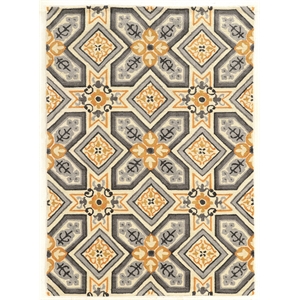 Linon Trio Collette Hand Tufted Polyester 5'x7' Rug in Gray